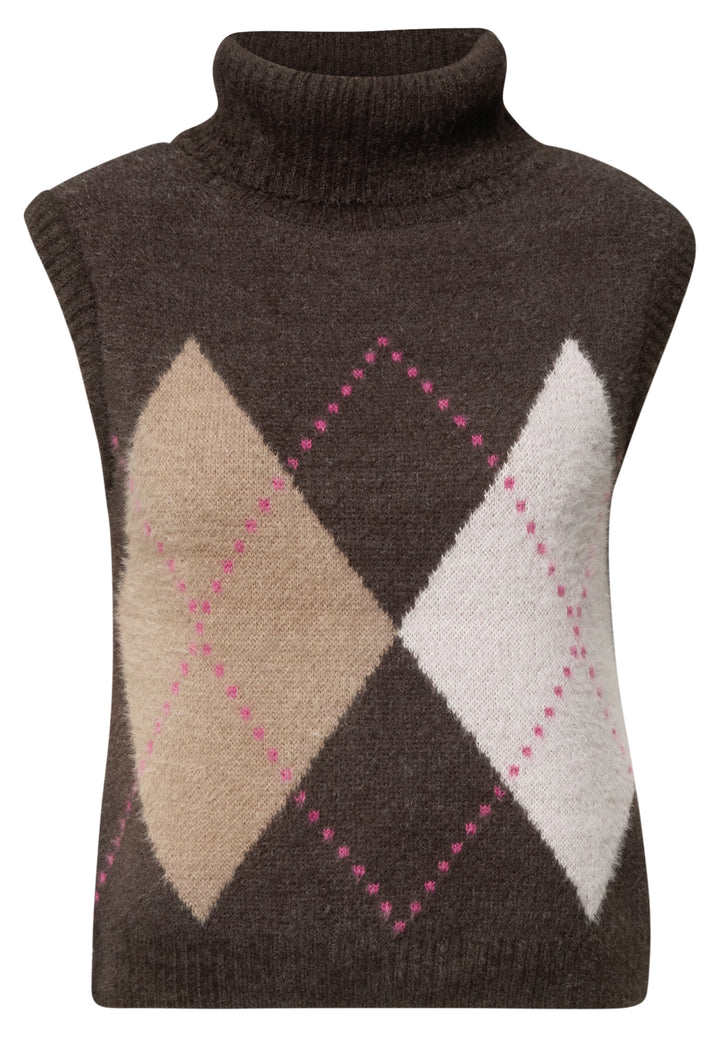 TOS Featheryarn argyle vest, truffle brown 37747 Bild 1