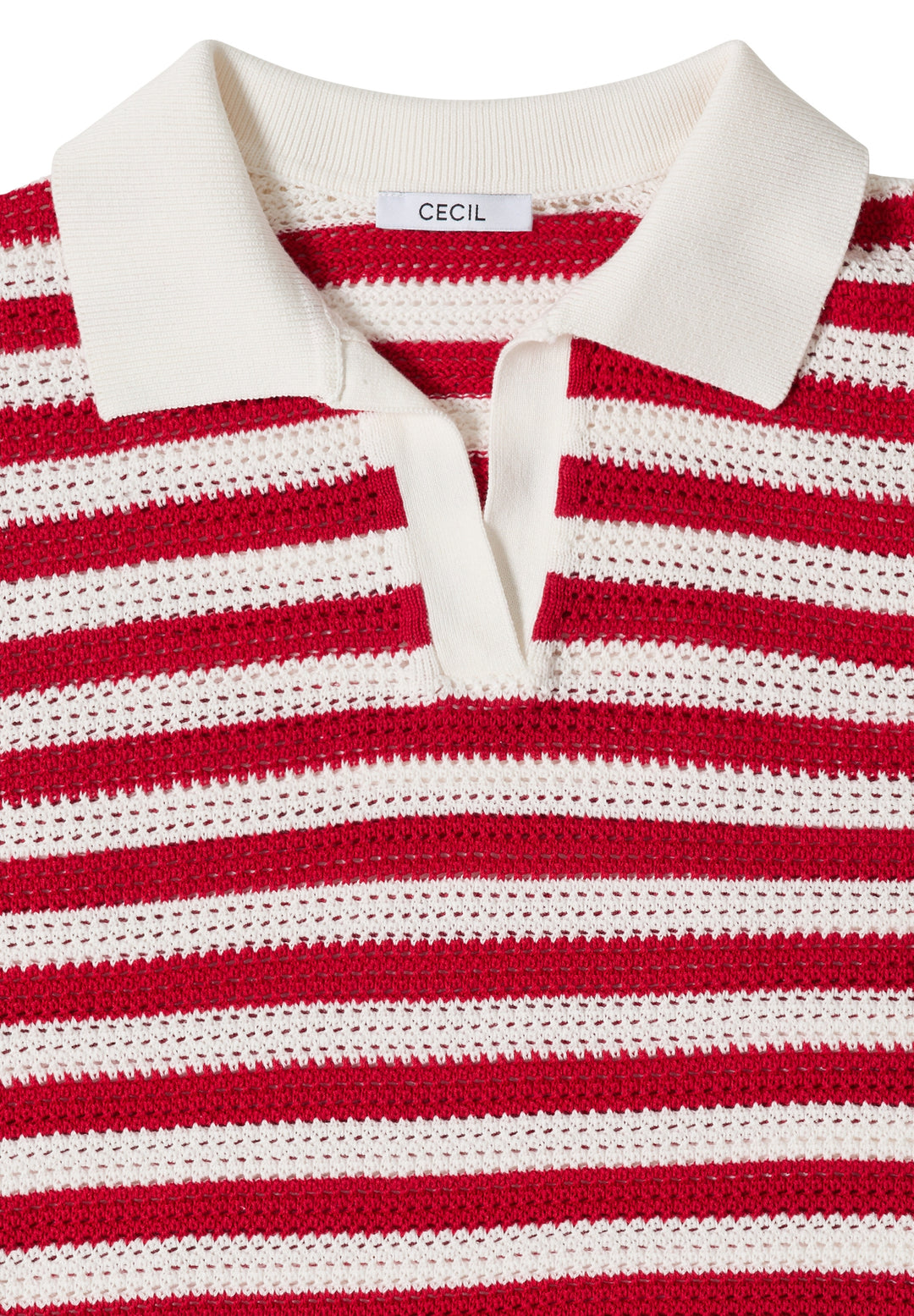 TOS_Mesh Stripe Polo, glazed apple red 26759 Bild 2