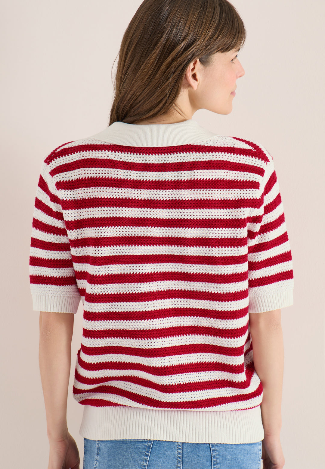 TOS_Mesh Stripe Polo, glazed apple red 26759 Bild 4