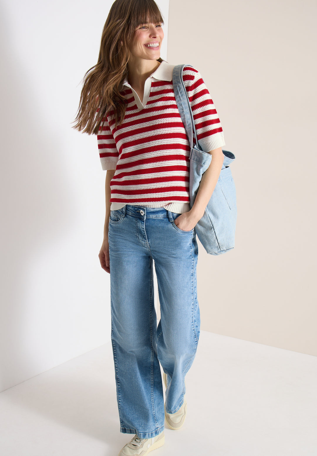 TOS_Mesh Stripe Polo, glazed apple red 26759 Bild 5