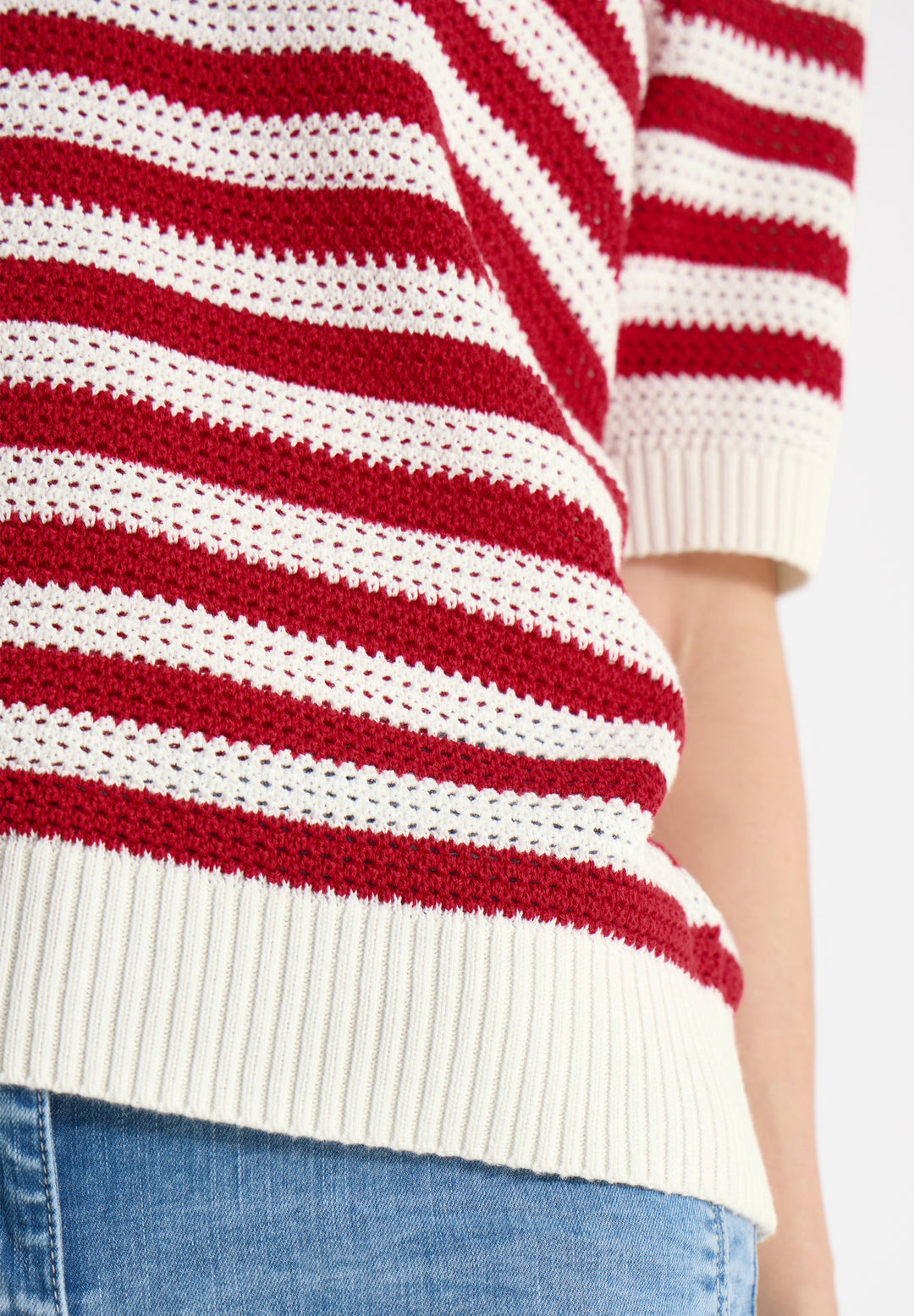 TOS_Mesh Stripe Polo, glazed apple red 26759 Bild 6