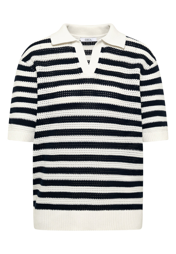 TOS_Mesh Stripe Polo, universal blue 25512 Bild 1