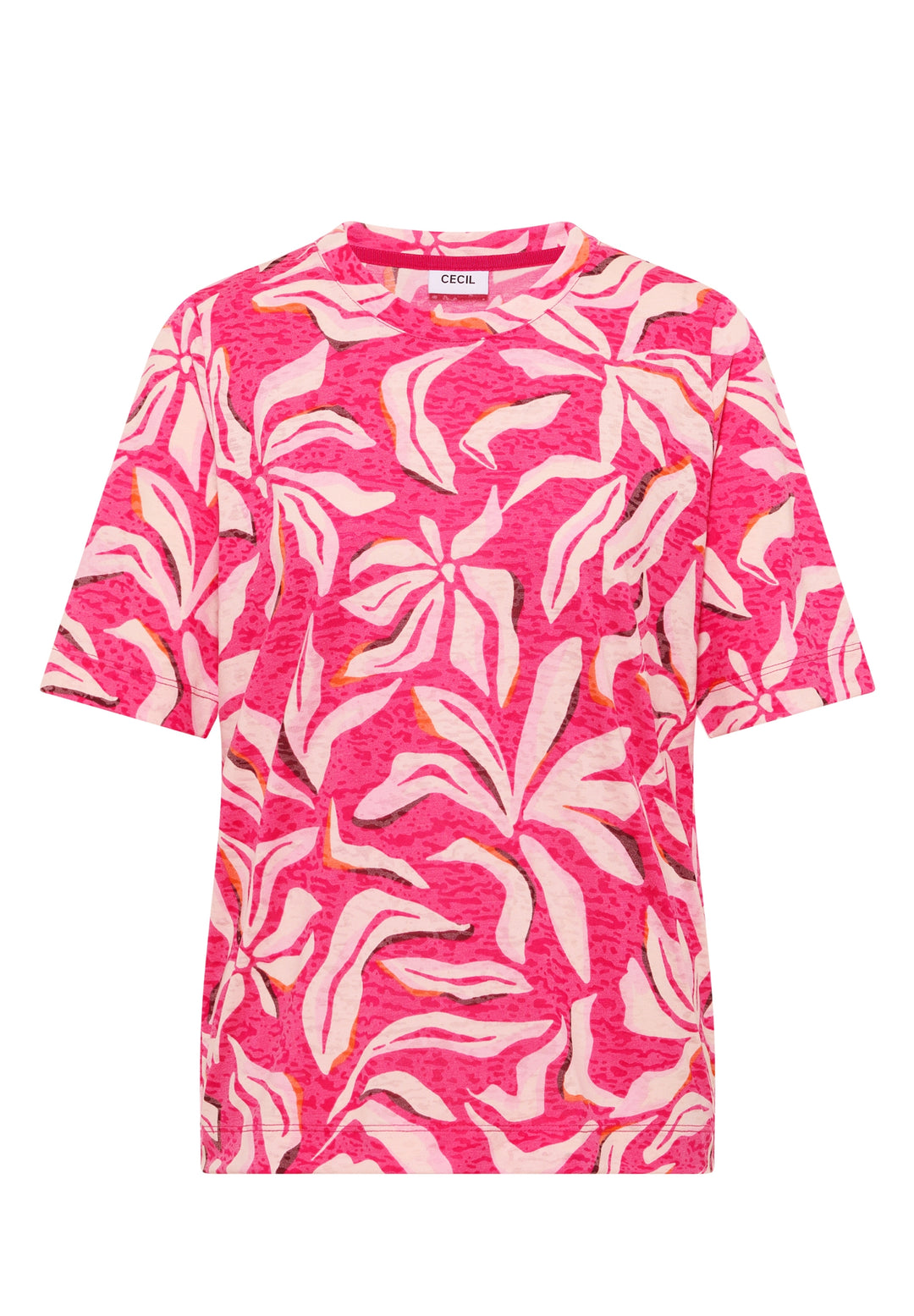 TOS Multi AOP Burnout Shirt, beetroot pink 37492 Bild 1