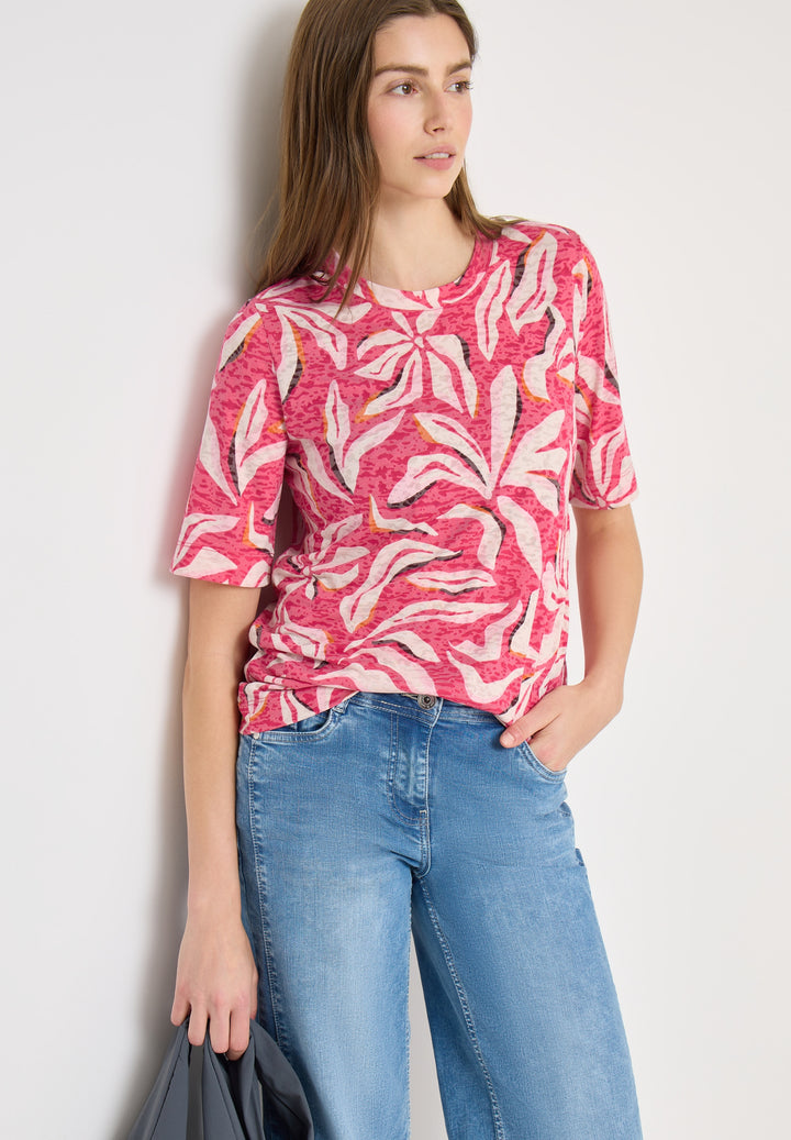TOS Multi AOP Burnout Shirt, beetroot pink 37492 Bild 5