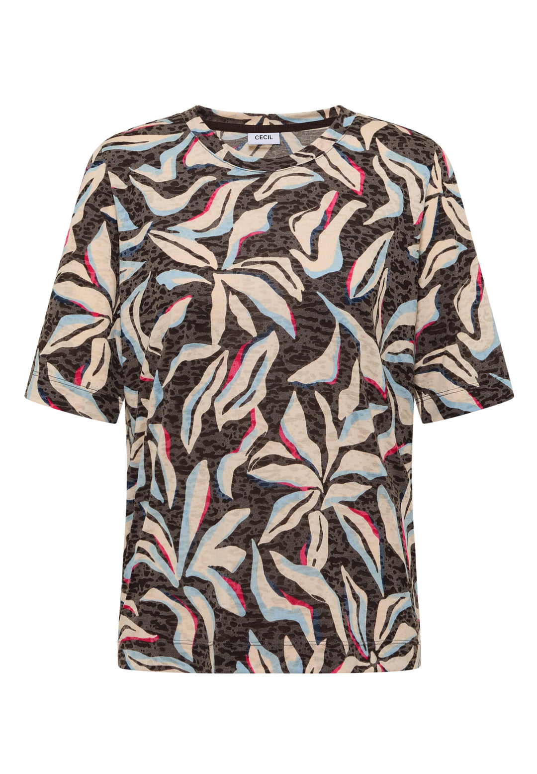 TOS Multi AOP Burnout Shirt, macchiato brown 37493 Bild 1
