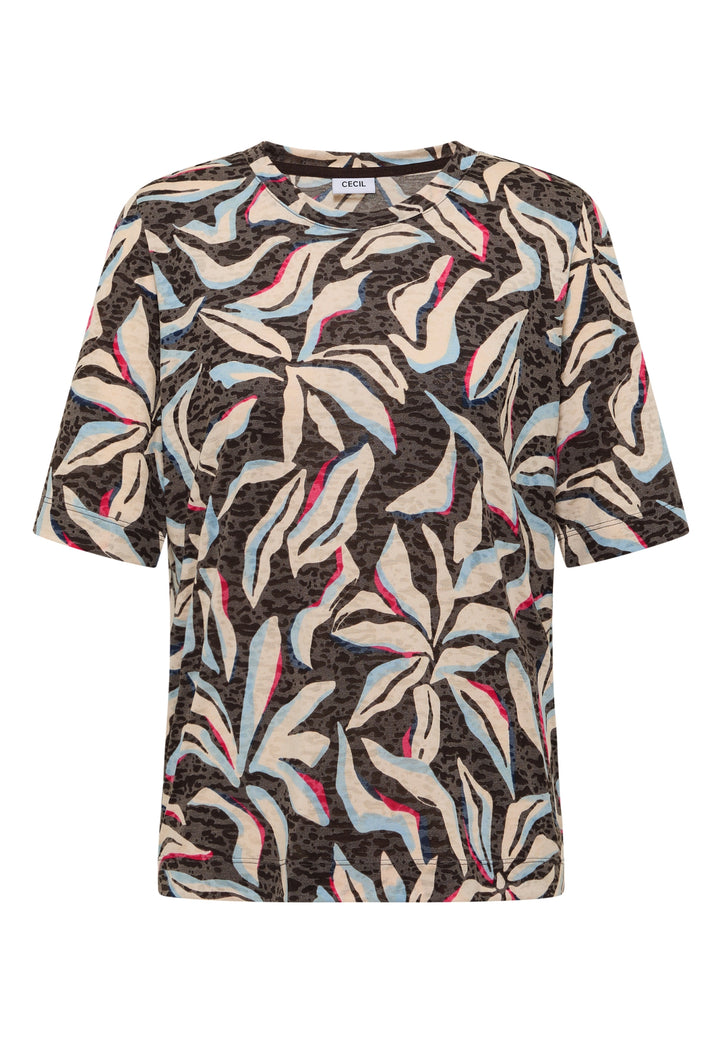 TOS Multi AOP Burnout Shirt, macchiato brown 37493 Bild 1