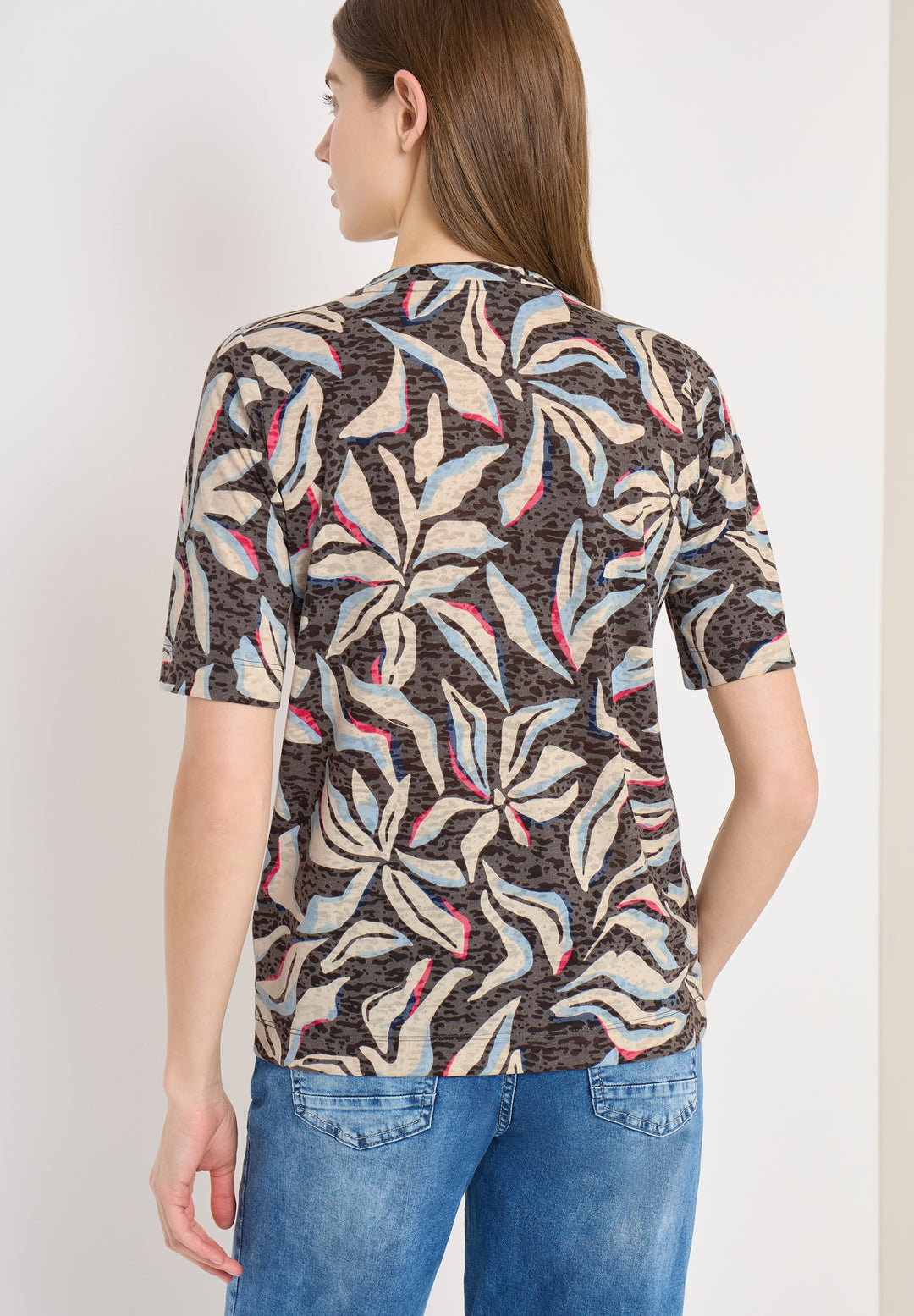 TOS Multi AOP Burnout Shirt, macchiato brown 37493 Bild 4