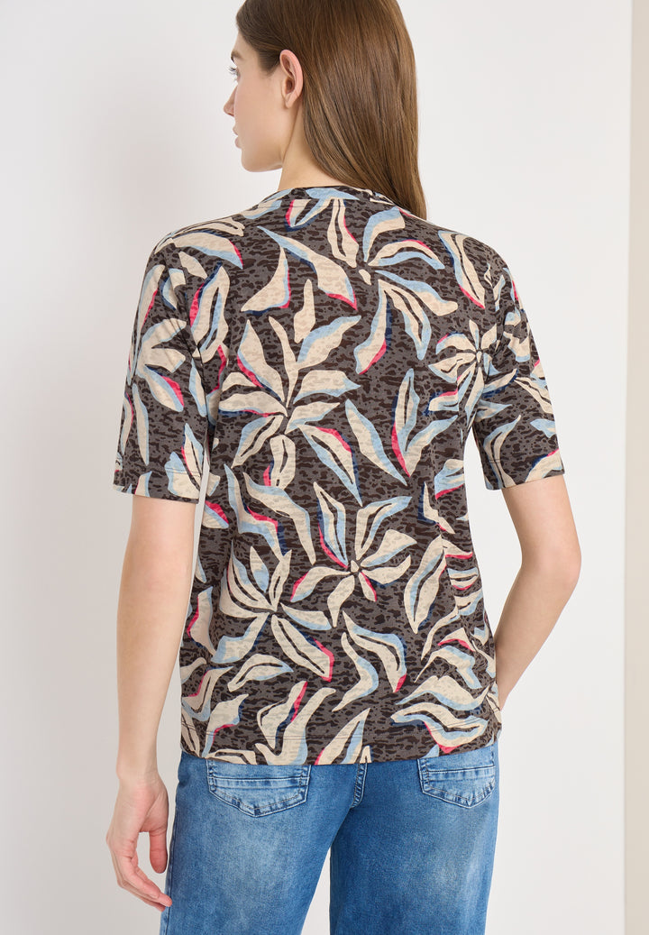 TOS Multi AOP Burnout Shirt, macchiato brown 37493 Bild 4