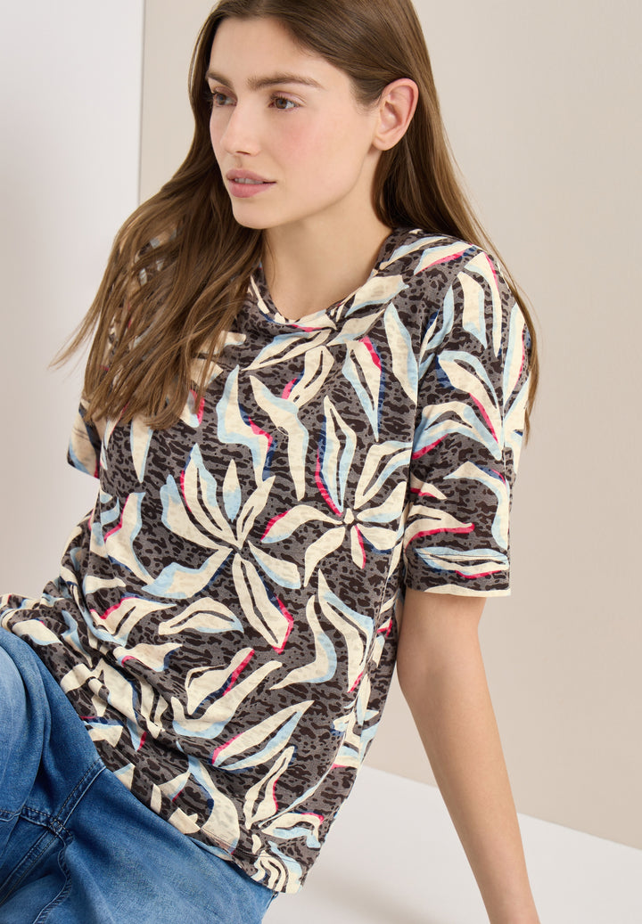 TOS Multi AOP Burnout Shirt, macchiato brown 37493 Bild 6