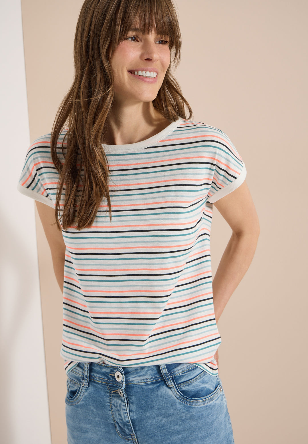 TOS Multi Striped Turn-Up Shir, vanilla white 33474 Bild 6