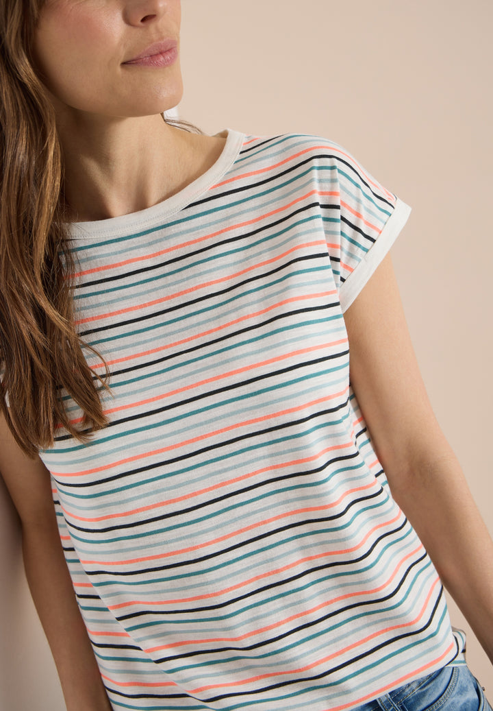 TOS Multi Striped Turn-Up Shir, vanilla white 33474 Bild 7