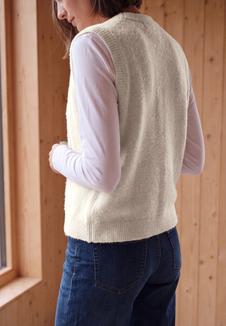 TOS open feather yarn vest, cashmere beige 17763 Bild 5