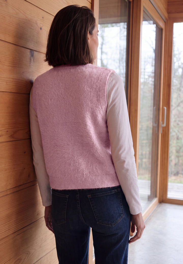 TOS open feather yarn vest, velvet rose 17912 Bild 5