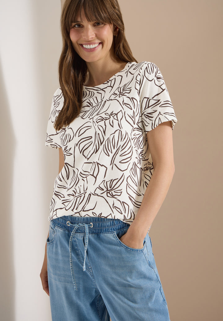 TOS Outline AOP Basic Shirt, light alabaster white 22259 Bild 7