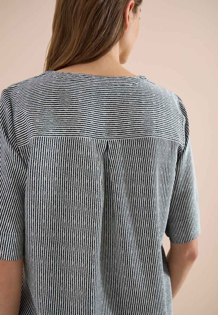 TOS Printed Stripe Blouse, palm breeze green 27672 Bild 6