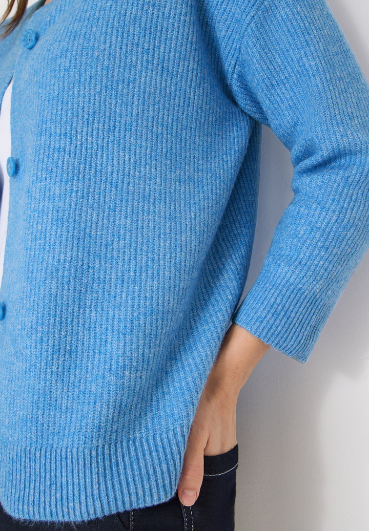 TOS_Short Cardigan, fountain blue melange 17386 Bild 3