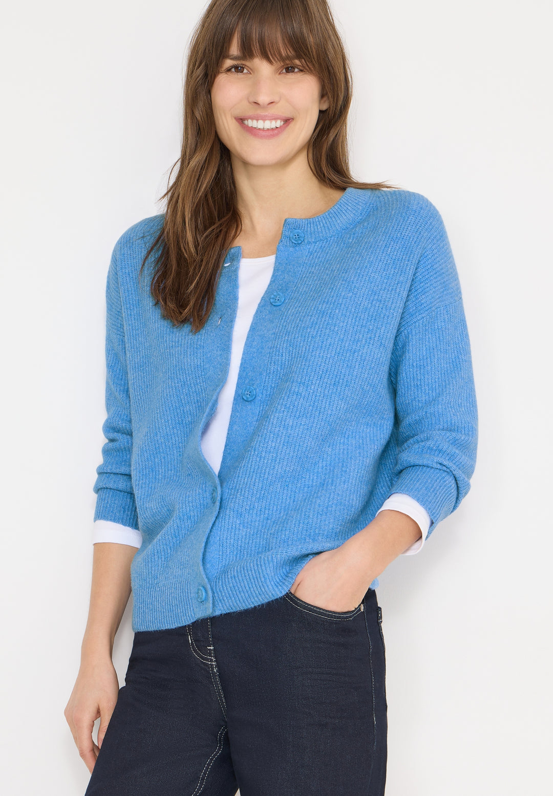 TOS_Short Cardigan, fountain blue melange 17386 Bild 7