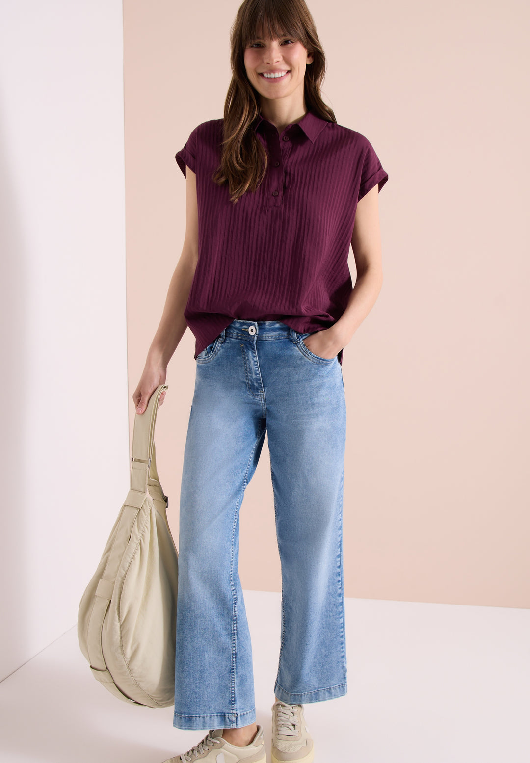 TOS Solid Collar Blouse, sweet grape red 17590 Bild 5