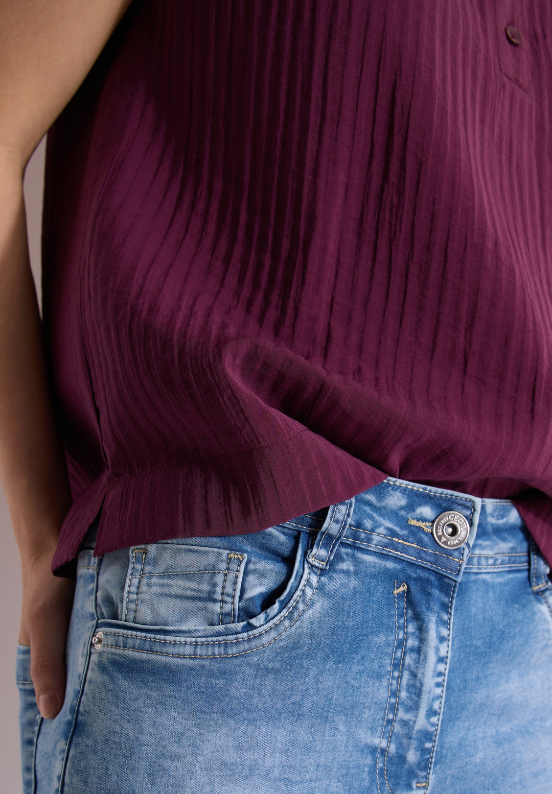 TOS Solid Collar Blouse, sweet grape red 17590 Bild 6