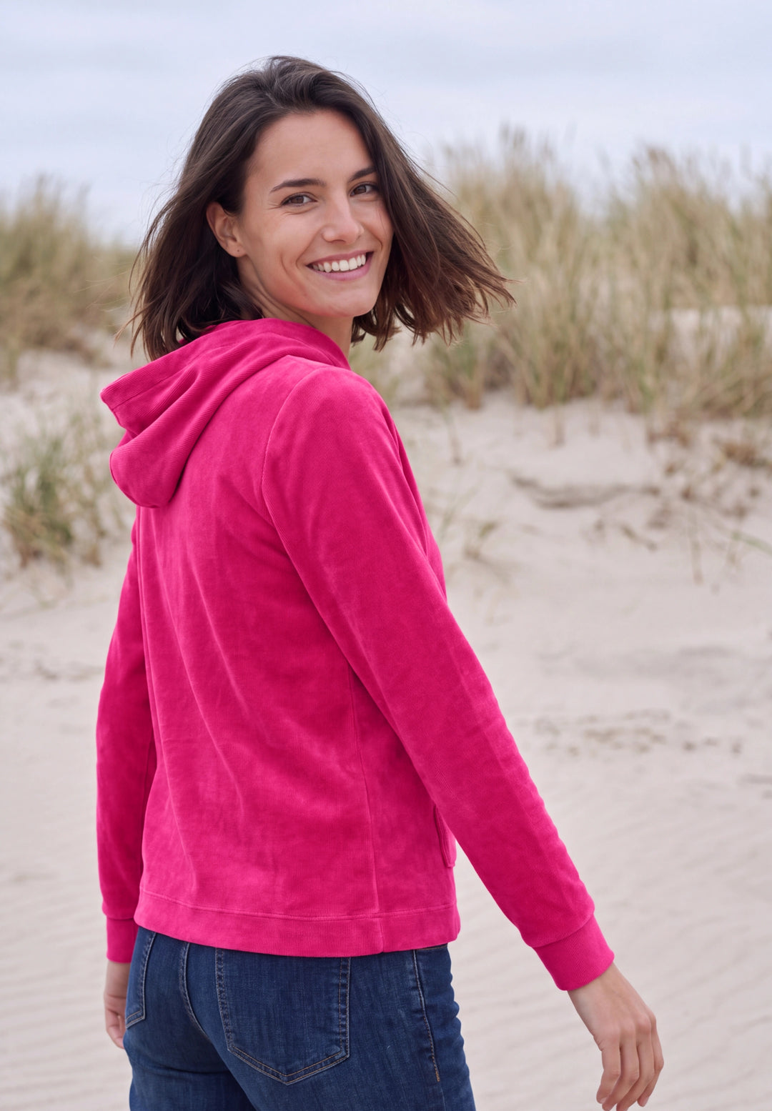 TOS Solid Cord Hoody, pink flash 17981 Bild 4