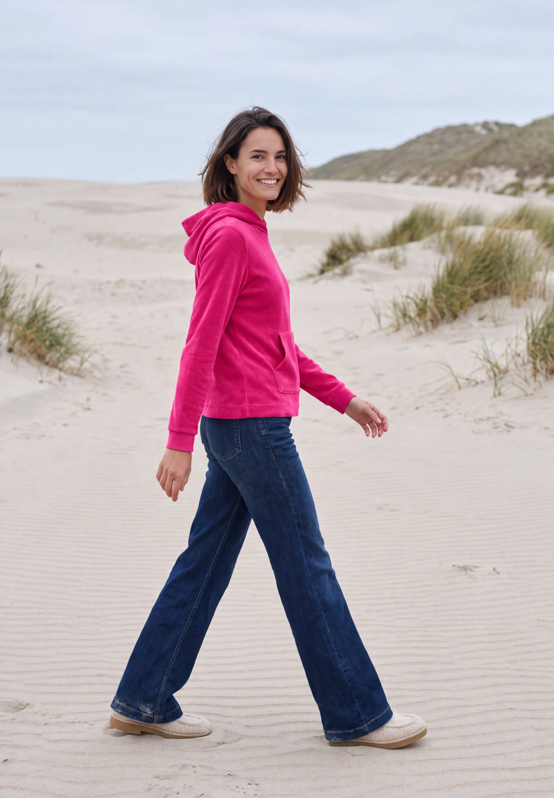 TOS Solid Cord Hoody, pink flash 17981 Bild 5