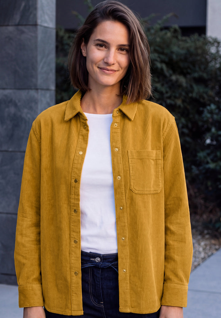 TOS Solid Corduroy Blouse, golden honey 18125 Bild 6