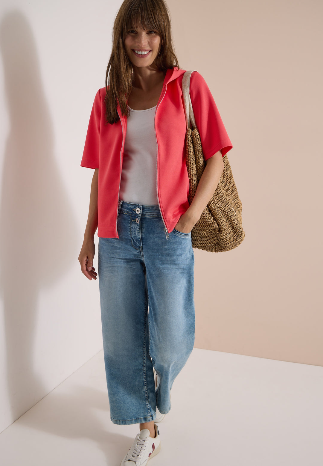TOS Solid T-Shirt Jacket, coral 17762 Bild 5