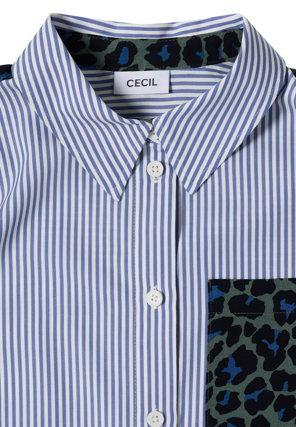 TOS Stripe Print Mix Blouse, blouse blue 21838 Bild 2