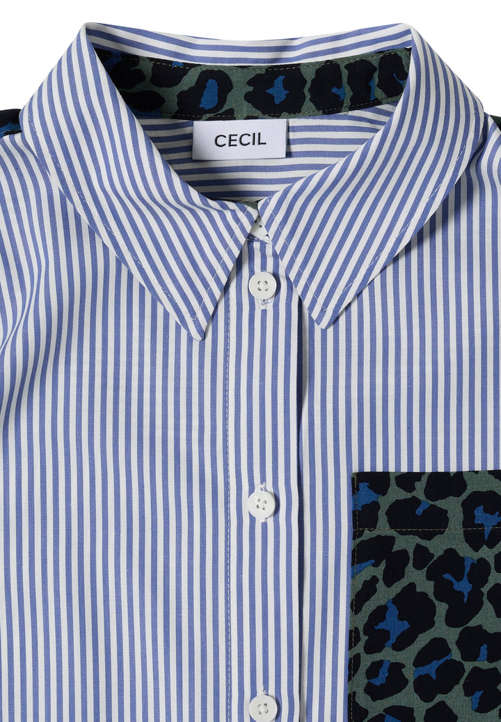 TOS Stripe Print Mix Blouse, blouse blue 21838 Bild 2