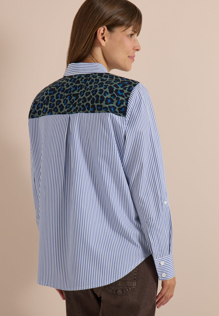 TOS Stripe Print Mix Blouse, blouse blue 21838 Bild 4
