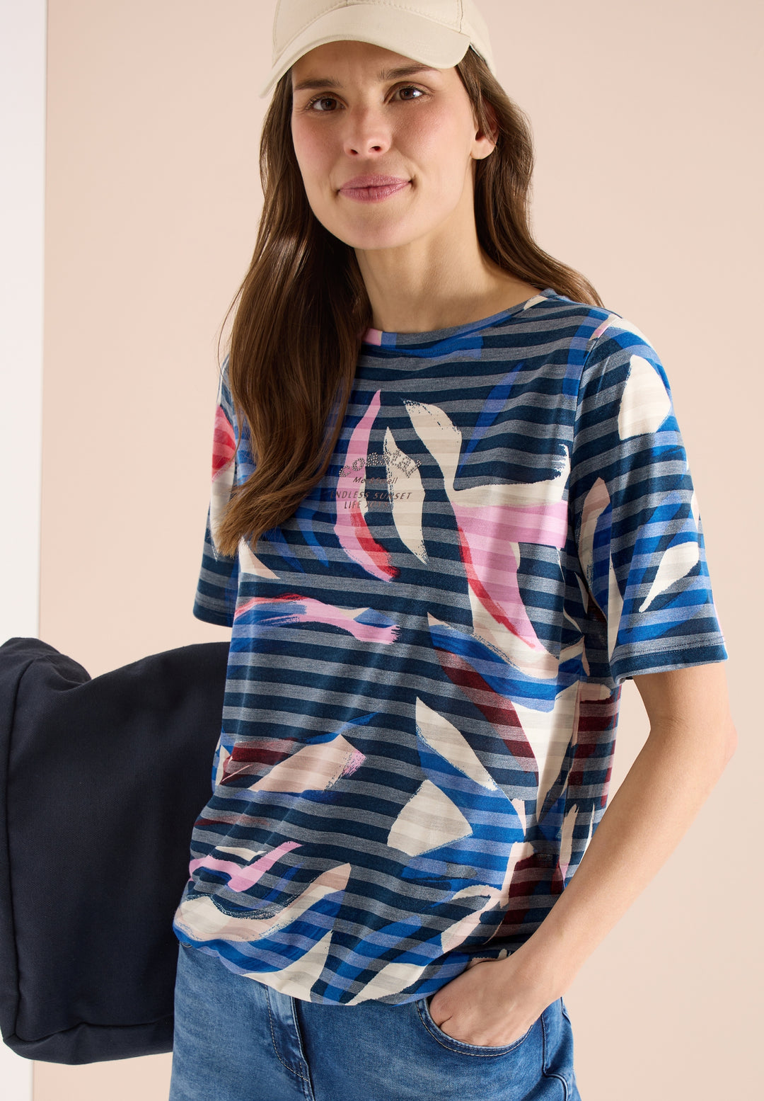TOS Striped Burnout FP T-Shirt, universal blue 35512 Bild 3