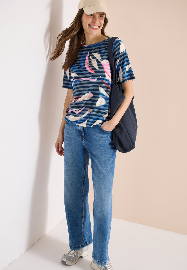 TOS Striped Burnout FP T-Shirt, universal blue 35512 Bild 5