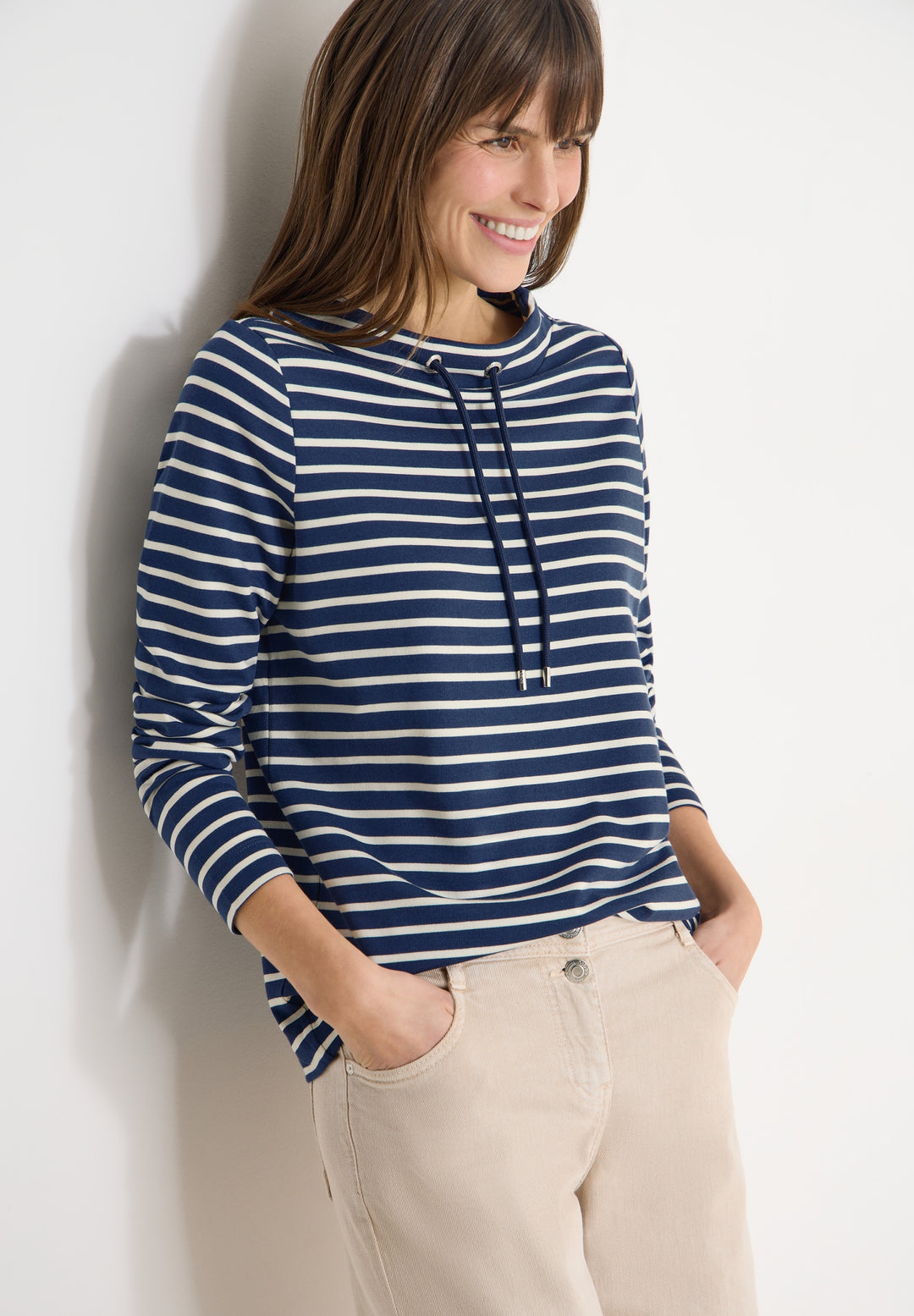 TOS Striped Funnel Neck, sporty denim blue 27473 Bild 3