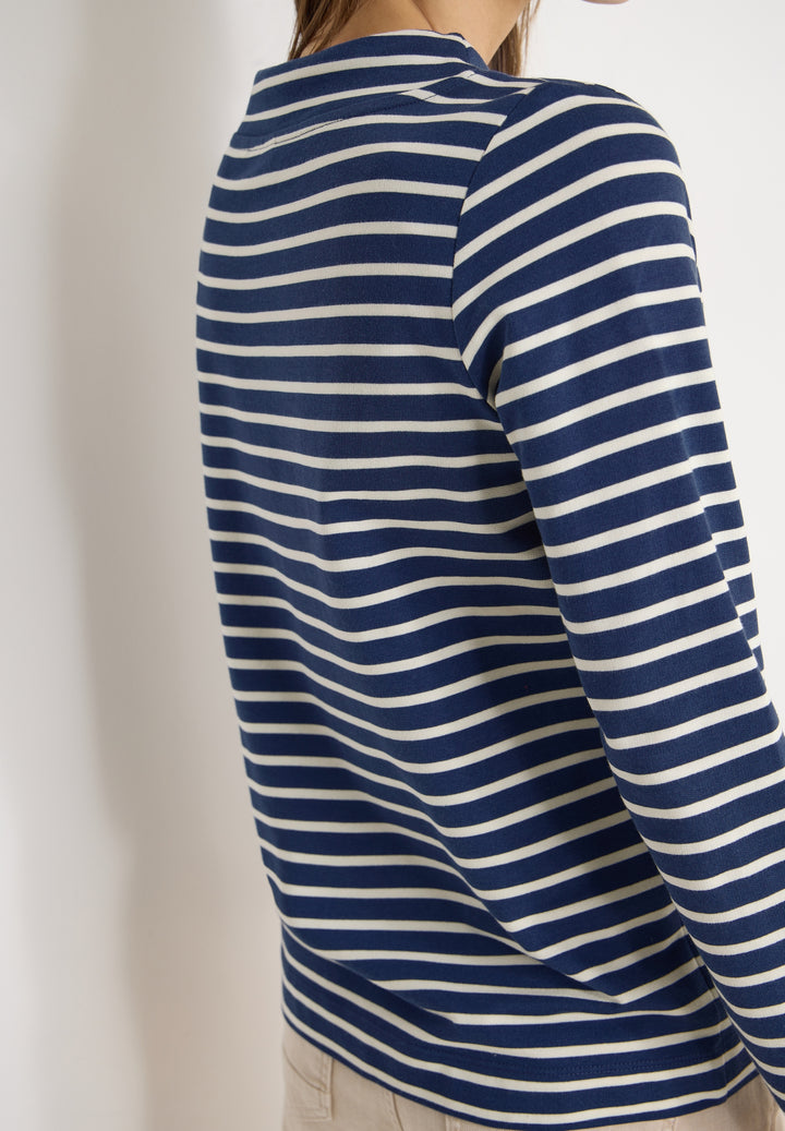 TOS Striped Funnel Neck, sporty denim blue 27473 Bild 4
