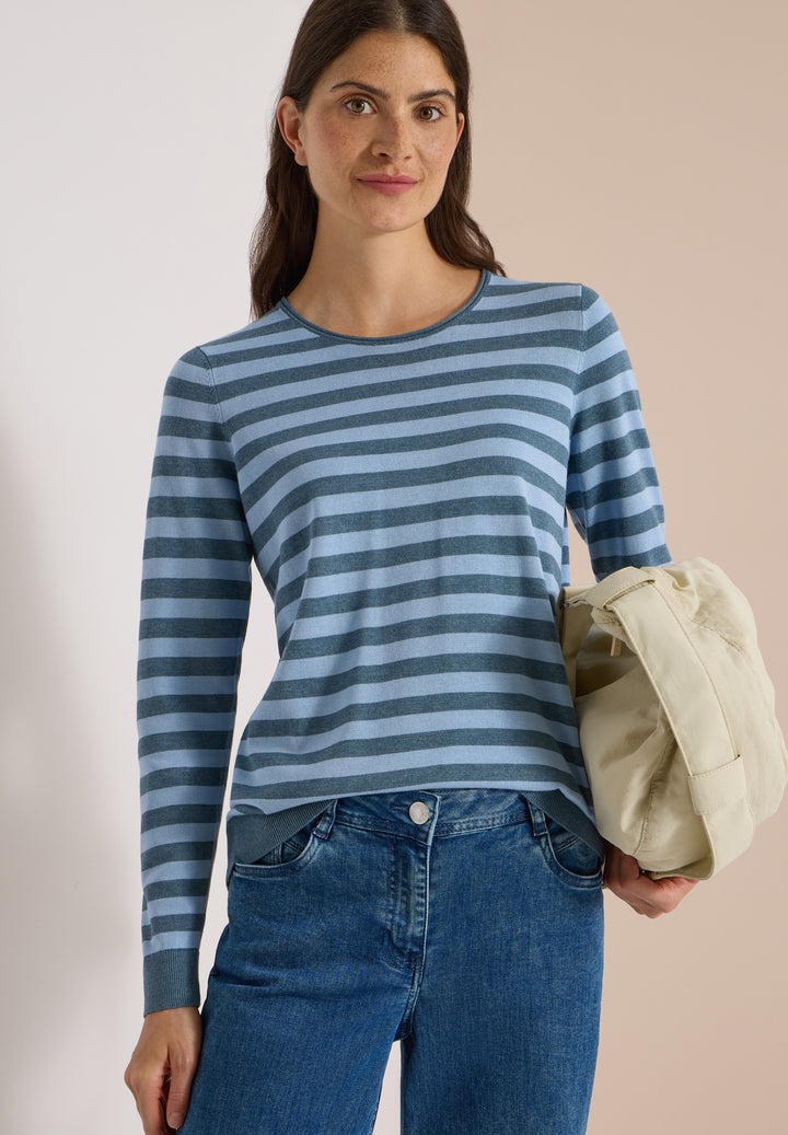 TOS_Striped Roundneck, easy blue 27901 Bild 3