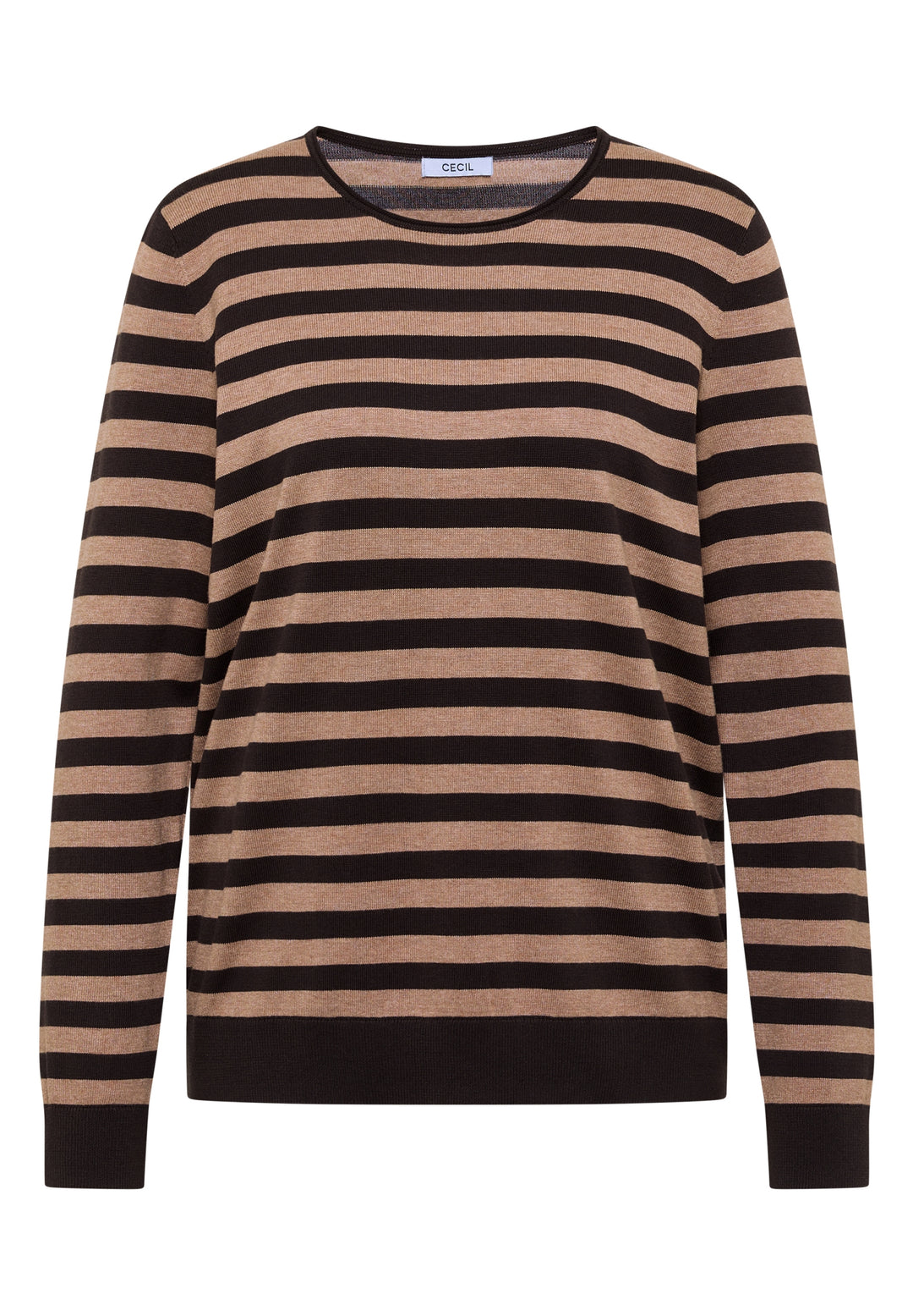 TOS_Striped Roundneck, truffle brown 27747 Bild 1