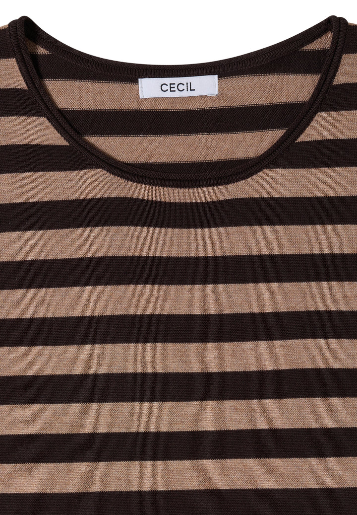 TOS_Striped Roundneck, truffle brown 27747 Bild 2
