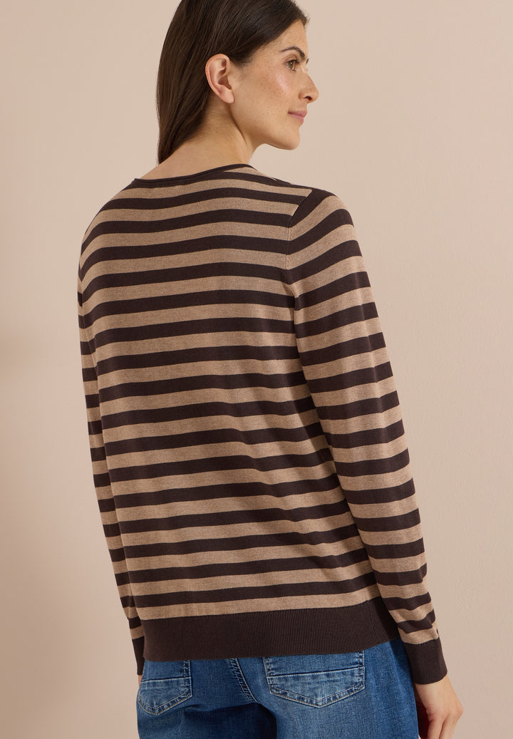 TOS_Striped Roundneck, truffle brown 27747 Bild 4