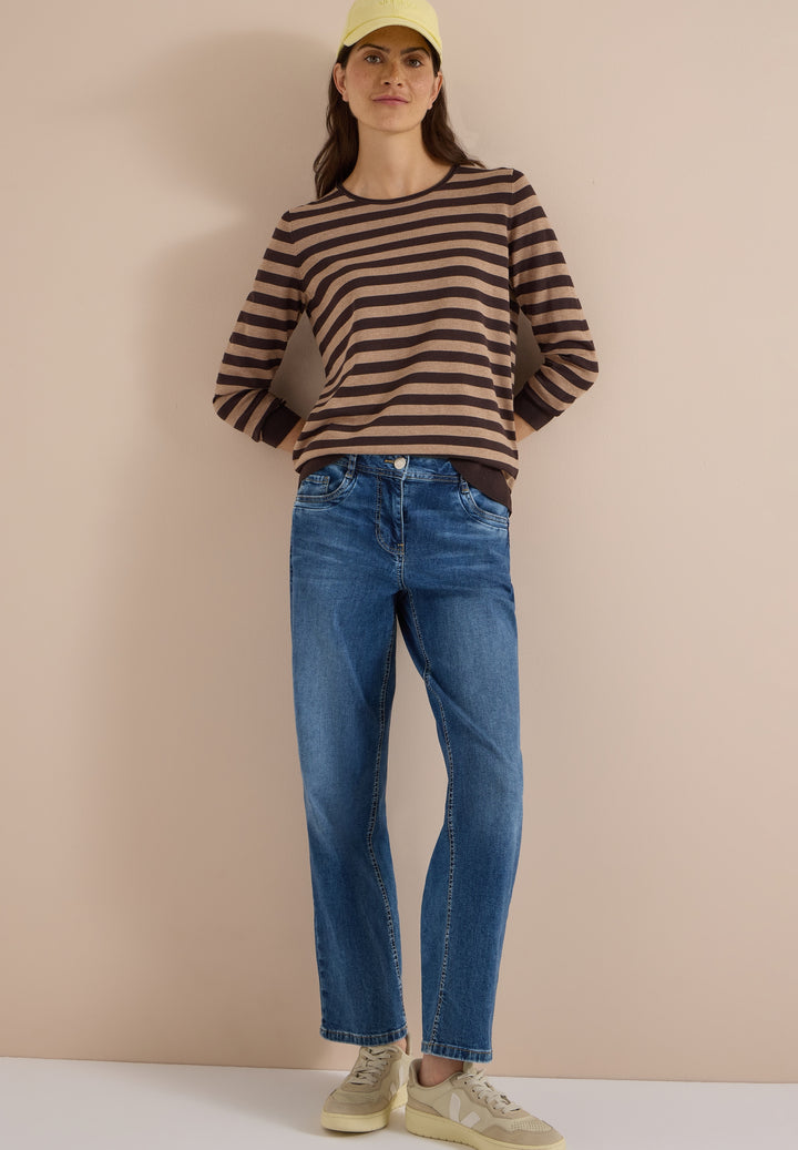 TOS_Striped Roundneck, truffle brown 27747 Bild 5