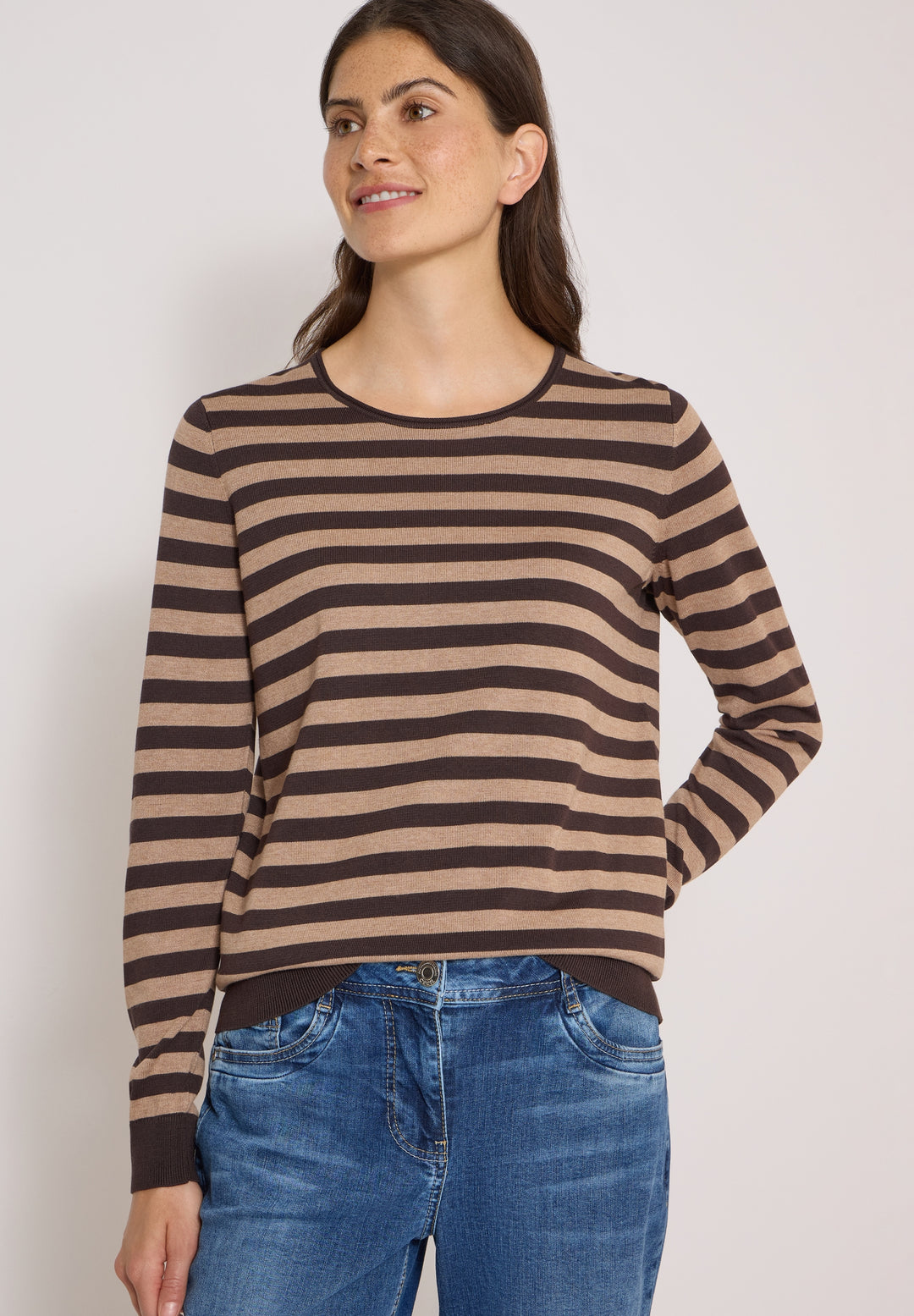 TOS_Striped Roundneck, truffle brown 27747 Bild 6