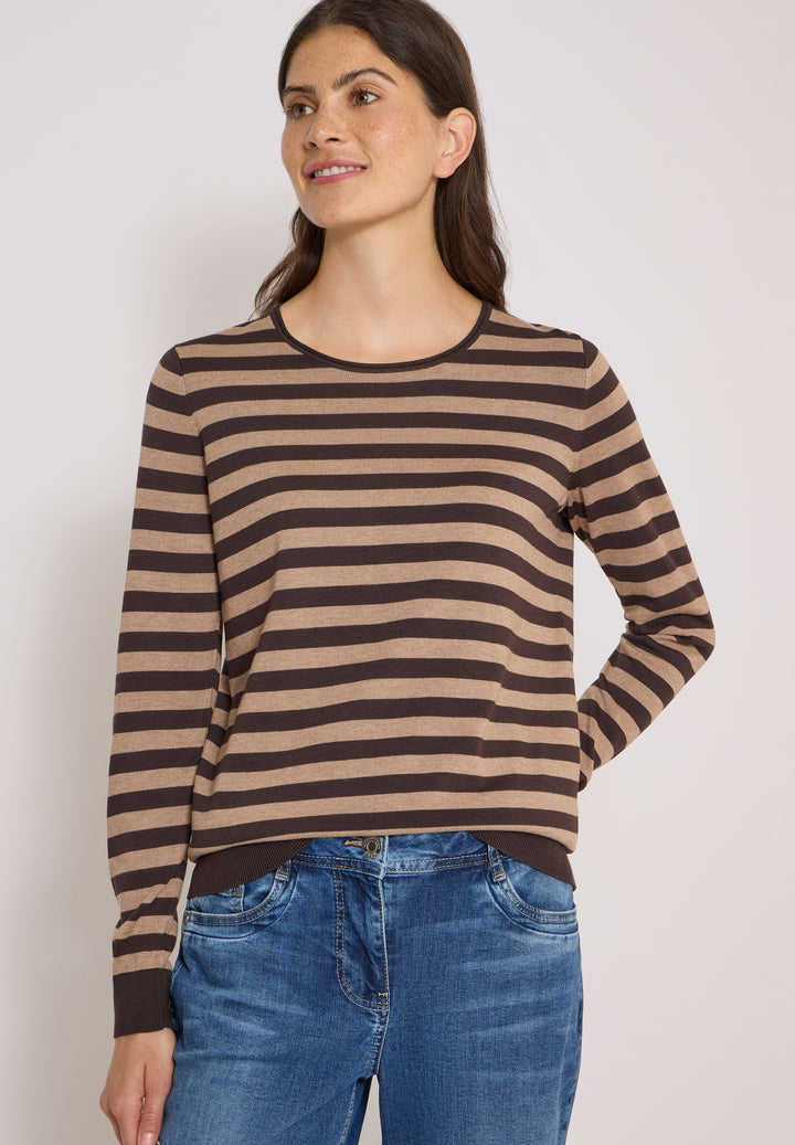 TOS_Striped Roundneck, truffle brown 27747 Bild 6
