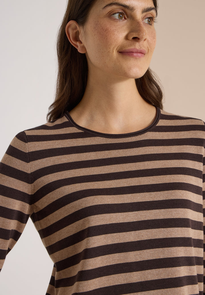 TOS_Striped Roundneck, truffle brown 27747 Bild 7