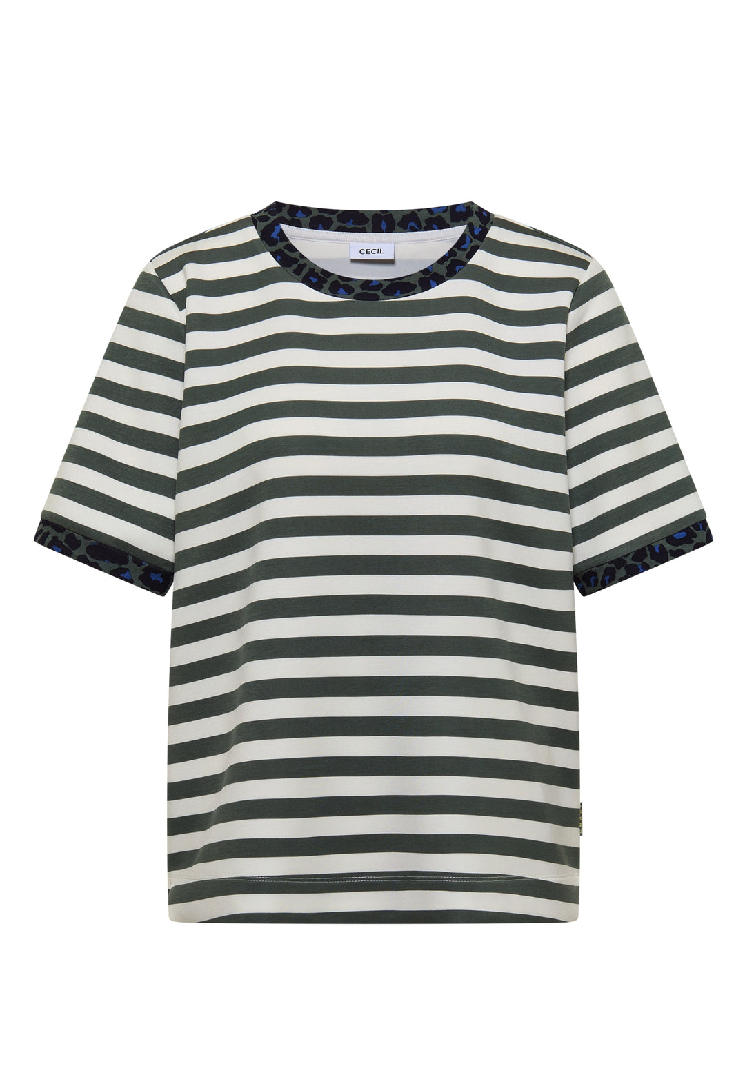 TOS Striped Soft Modal Shirt, dried olive green 27798 Bild 1