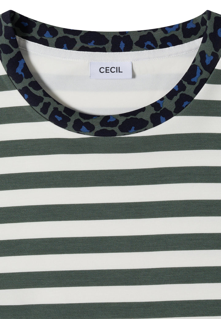 TOS Striped Soft Modal Shirt, dried olive green 27798 Bild 2