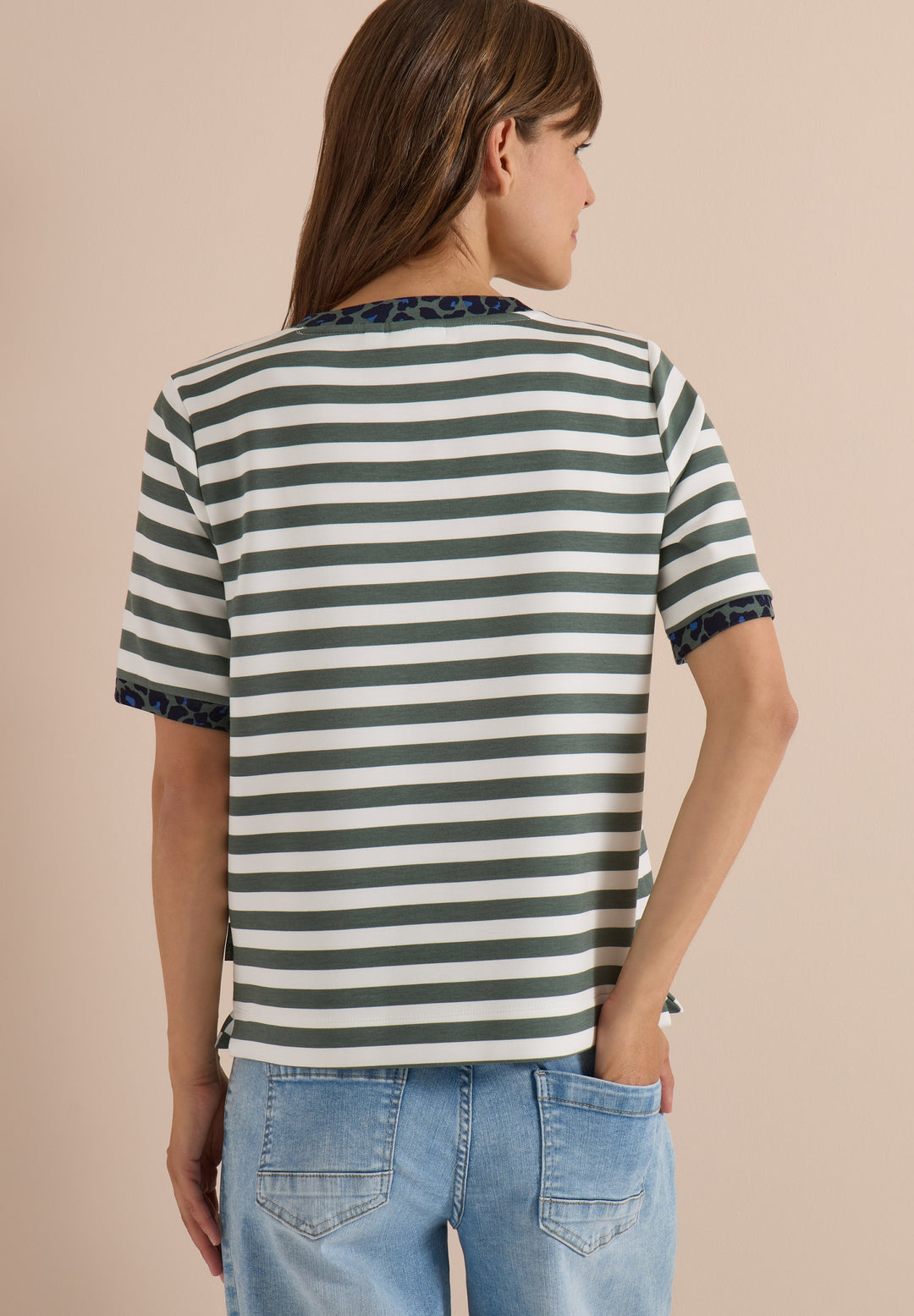 TOS Striped Soft Modal Shirt, dried olive green 27798 Bild 4