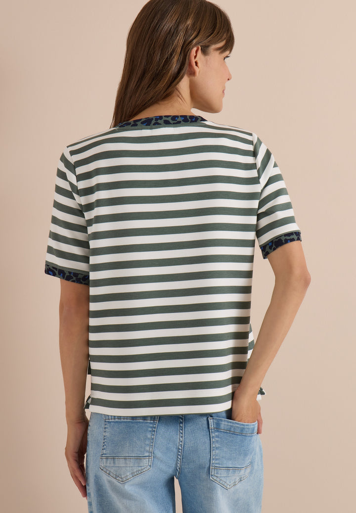 TOS Striped Soft Modal Shirt, dried olive green 27798 Bild 4