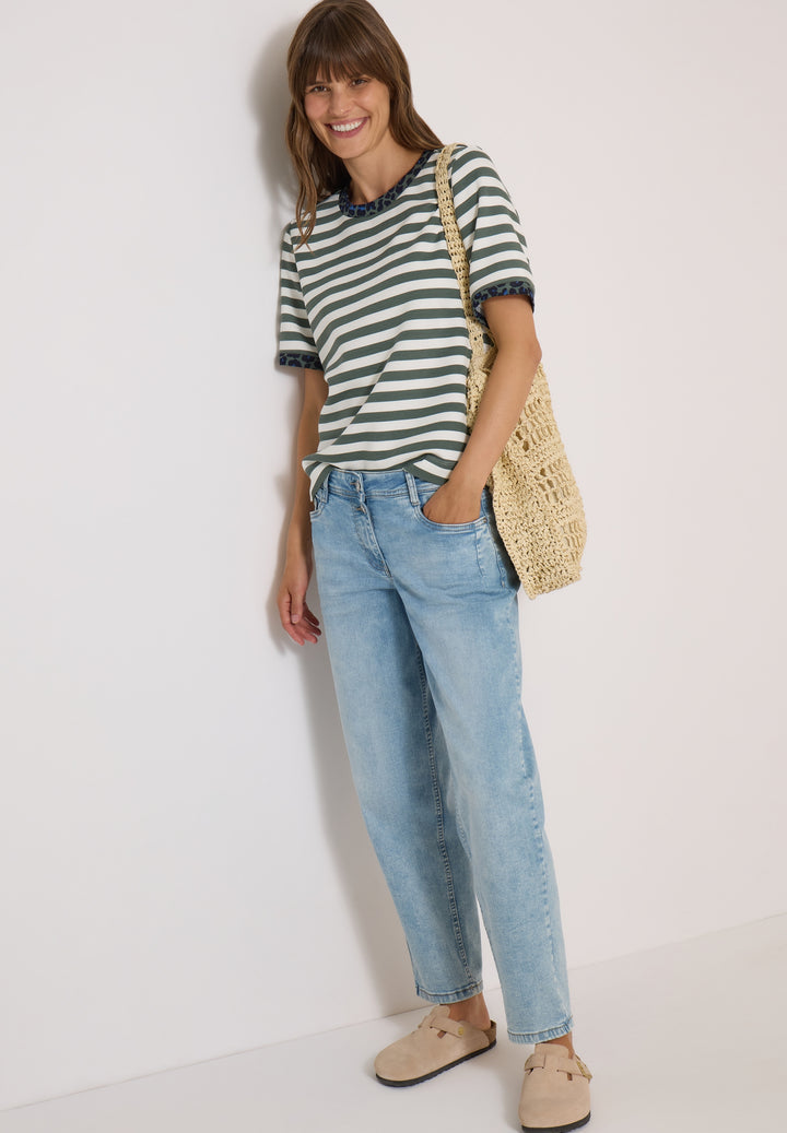 TOS Striped Soft Modal Shirt, dried olive green 27798 Bild 5