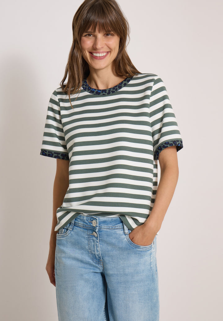 TOS Striped Soft Modal Shirt, dried olive green 27798 Bild 7