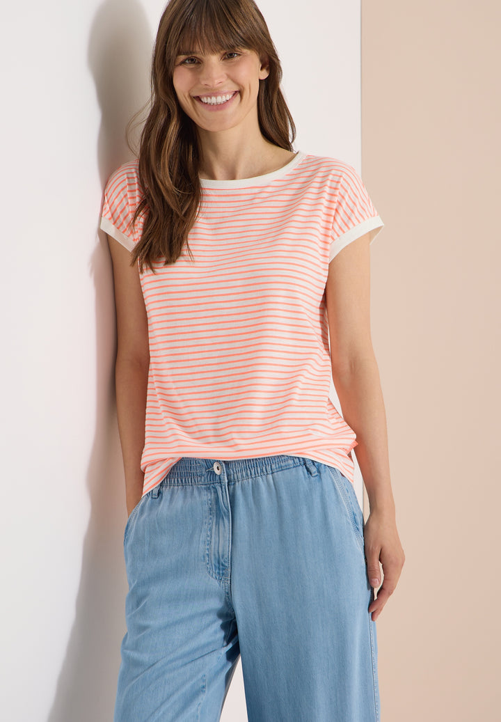 TOS Striped Turn-Up Shirt, coral 27762 Bild 6