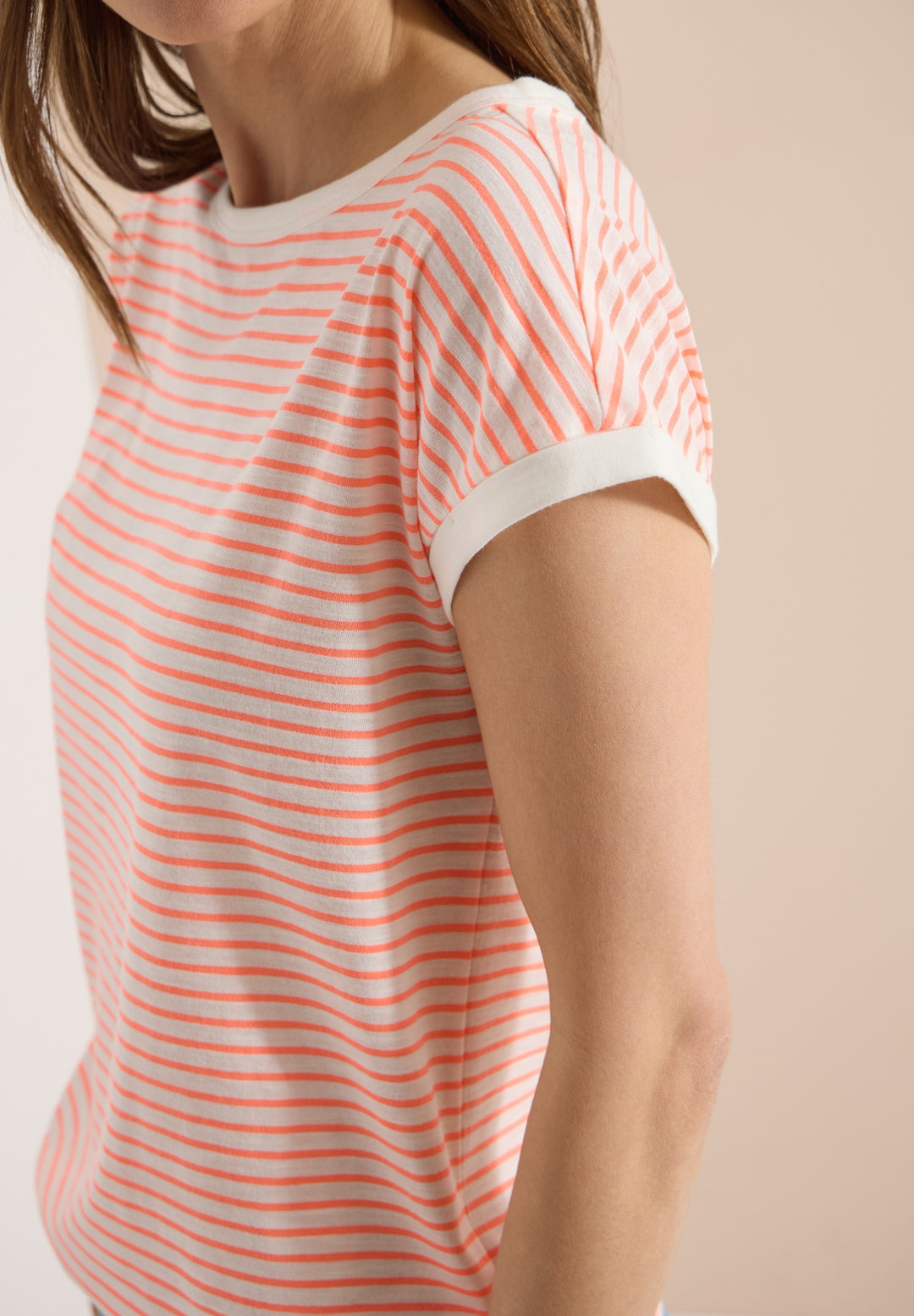 TOS Striped Turn-Up Shirt, coral 27762 Bild 7